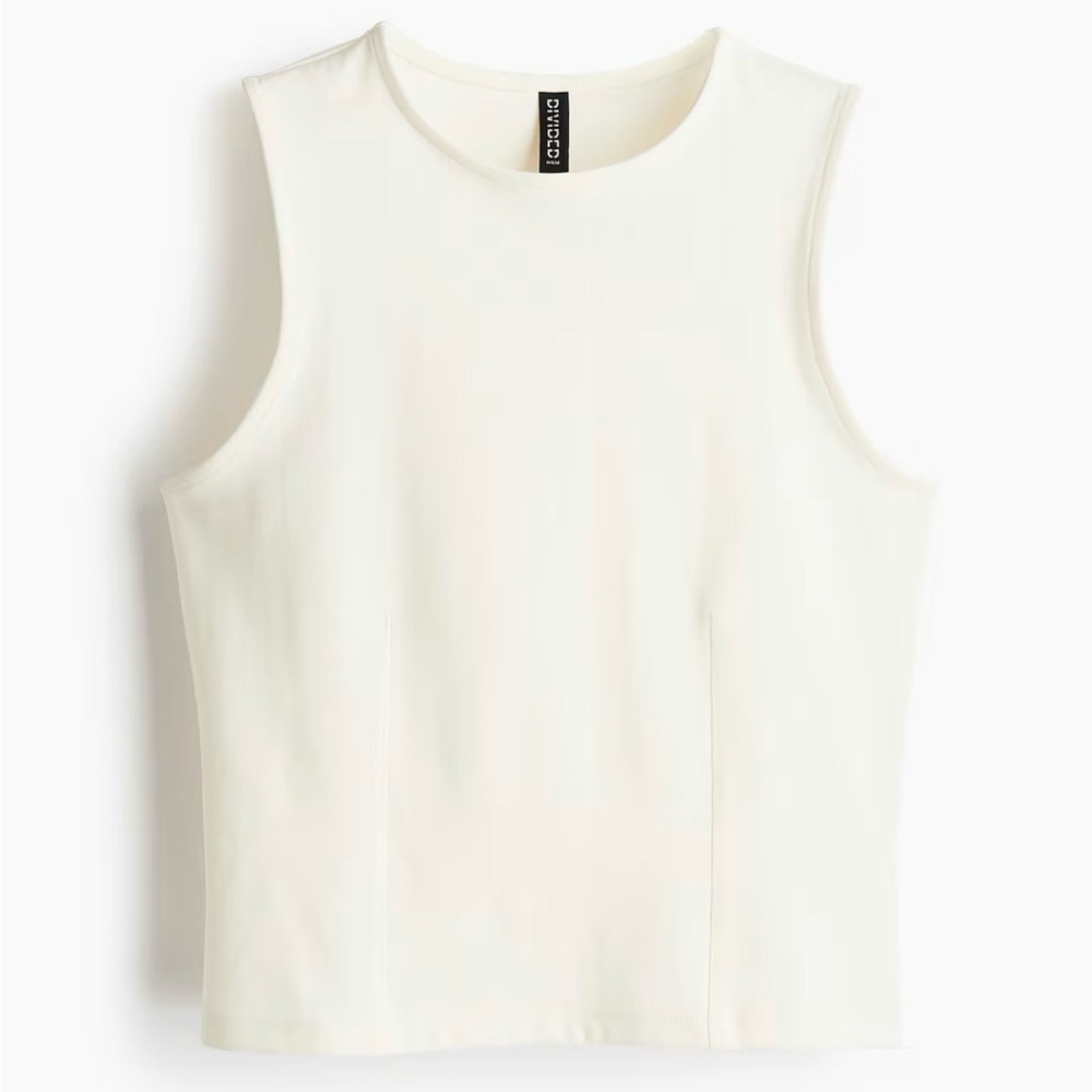 Divided Cream Sleeveless Tank Top